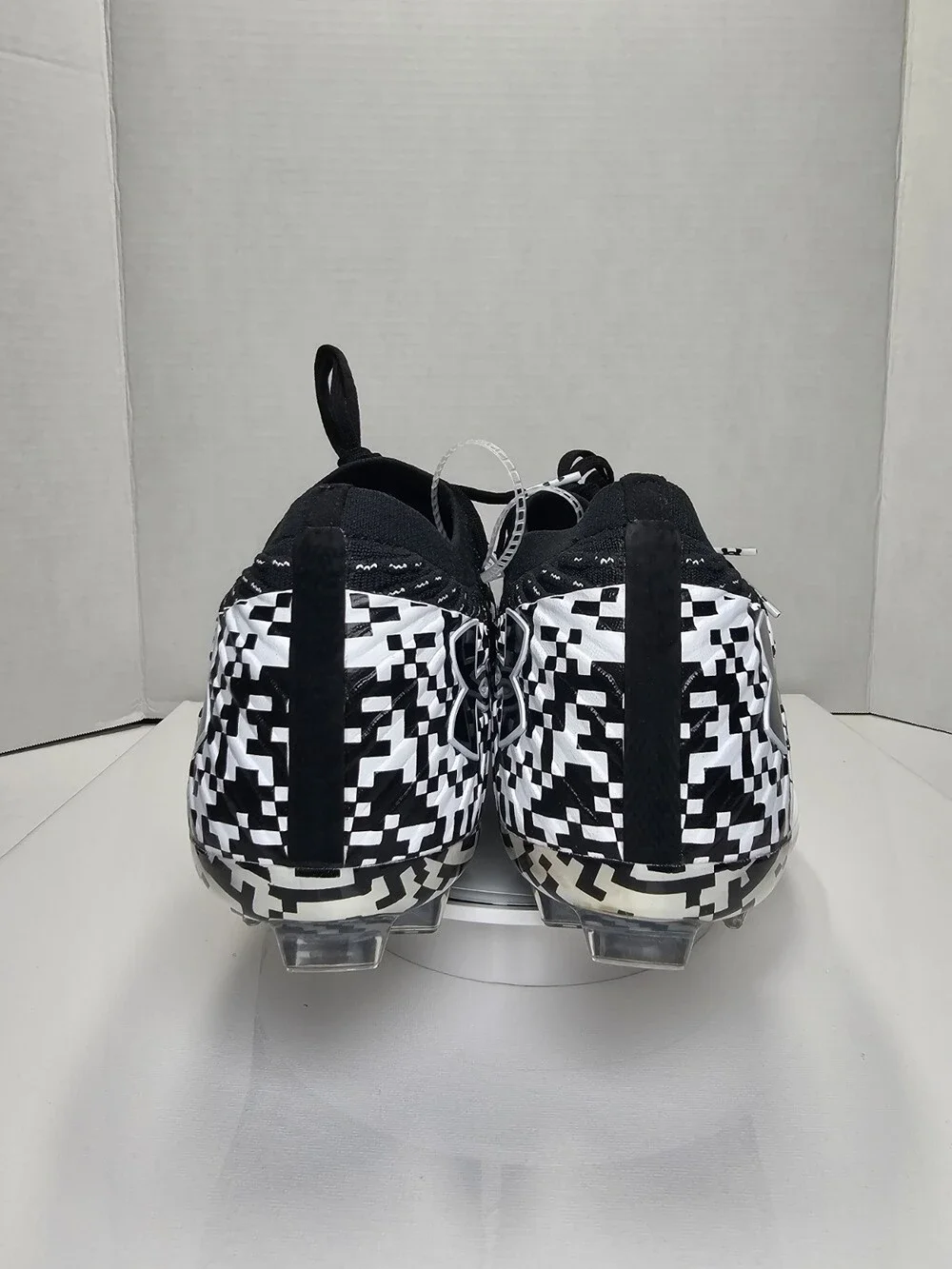 Men's 14 Under Armour Shadow Elite 3 FG 'QR Code' Soccer Cleats Black White